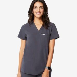 FIGS Charcoal Catarina Scrub Top XS